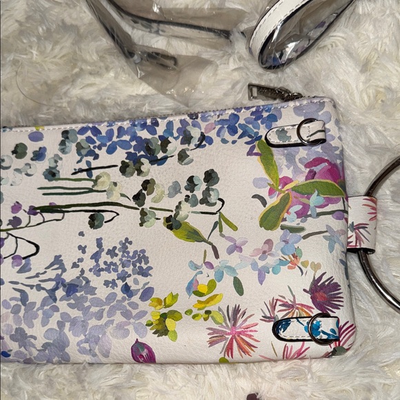 INC International Concepts White Floral Crossbody Wristlet with Ring - Picture 6 of 10
